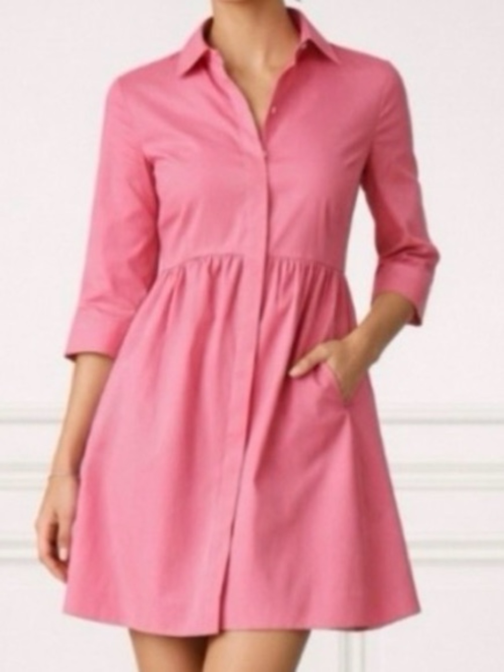 UNTUCKit Demi Pink Button Down Shirt Dress Pockets - Large